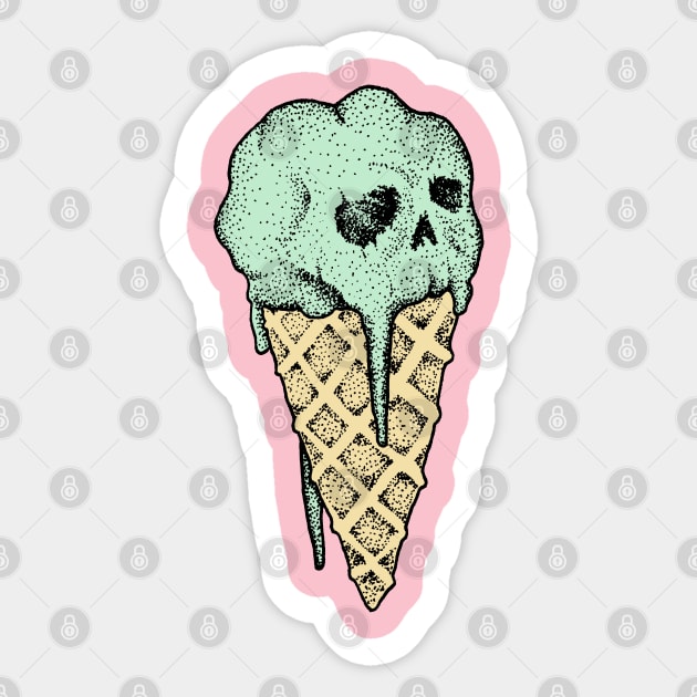 Ice cream skull Sticker by popcornpunk